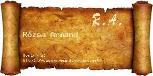 Rózsa Armand névjegykártya